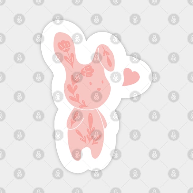 Pink rabbit Magnet by Veleri