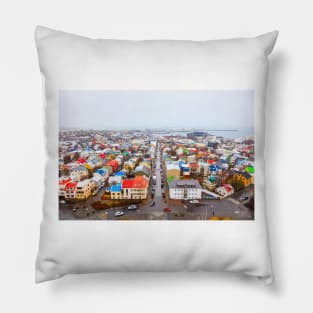 Reykjavik rooftop landscape Pillow