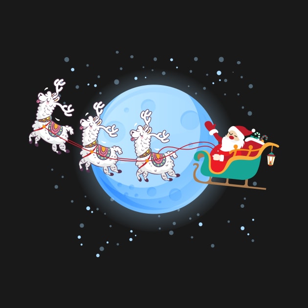 Santa Claus Riding Llama by Skylane