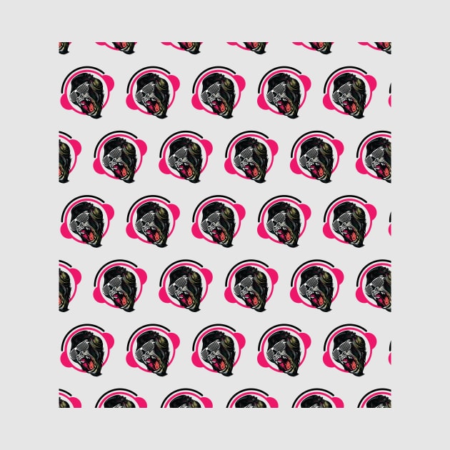 DJ party monkey design pattern on white by Muse