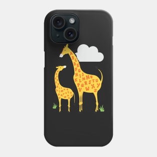 giraffe alphabet Phone Case