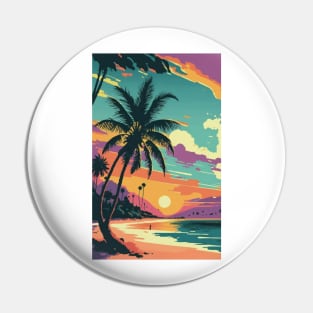 Sunset at the beach Pin