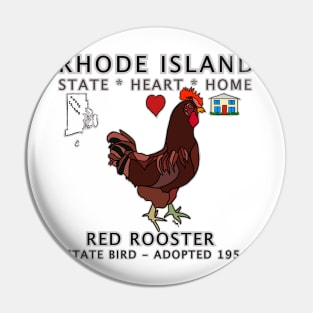 Rhode Island - Red Rooster - State, Heart, Home - state symbols Pin