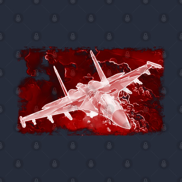 Aviation Fighter Jet Xray red by FasBytes