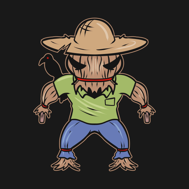 Cute Kawaii Scary Scarecrow Made Of For Halloween by SinBle