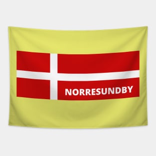 Norresundby Denmark in Danish Flag Tapestry