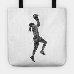 Basketball girl black and white Tote