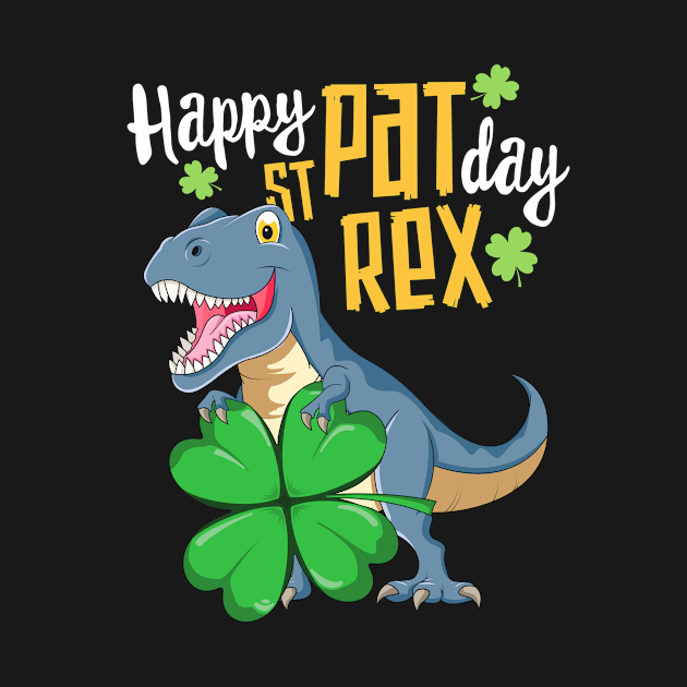 Happy St Pat Rex Day T-Shirt Dinosaur T-Rex Kids Boys Girls by 14thFloorApparel