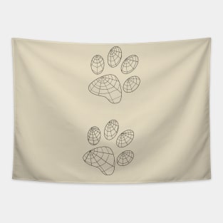 Spider Web Paw Prints Tapestry