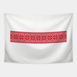 White-red-white flag with national Belarus ornament Tapestry