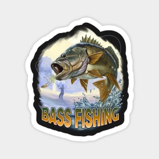 Bass Fisherman Fishing Gift USA Fisherman Christmas Gift Magnet