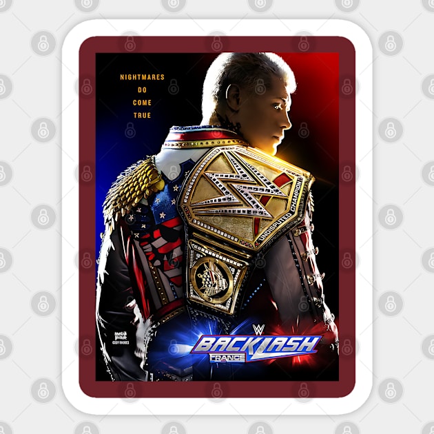 Cody Rhodes 2024 WWE Backlash France - Cody Rhodes - Sticker | TeePublic