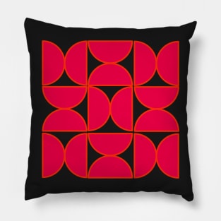 pink and red mid century design Pillow