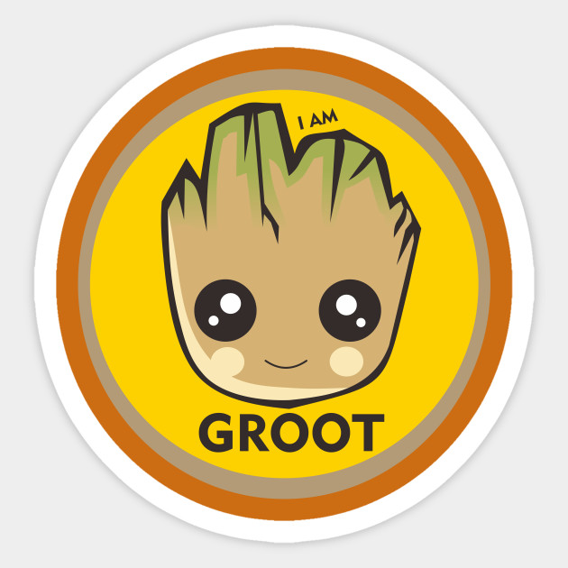 I AM GROOT Groot Sticker TeePublic