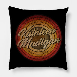 arjunthemaniac, circle retro faded Kathleen Madigan Pillow