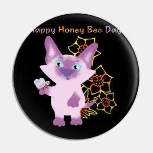 Happy Honey Bee Day Pin