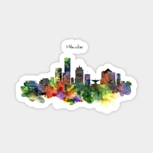 Watercolor Painting - Milwaukee Skyline Magnet