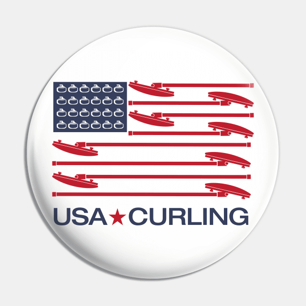 USA CURLING Pin by JP