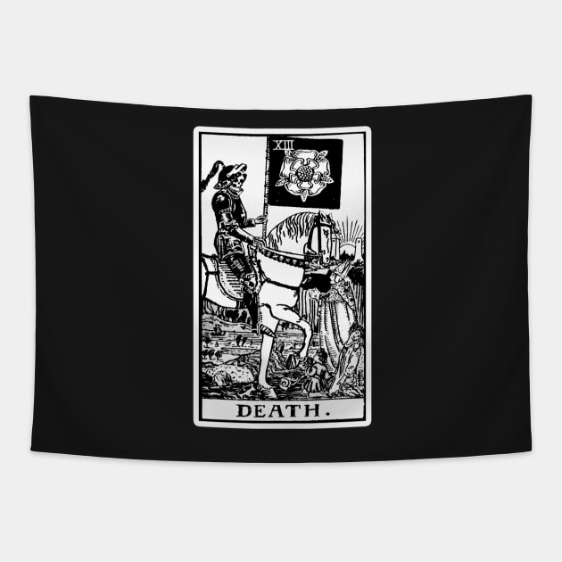 XII. Death Tarot Card Black and white Death Tapestry TeePublic