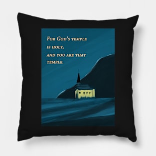 You are God's temple | Christian bible verse artprint Pillow