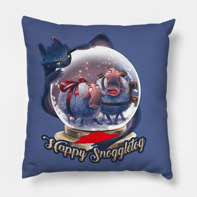 Happy Snoggletog! - How to Train Your Dragon: Homecoming​ Pillow by Fine_Design