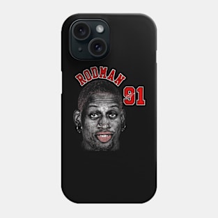 Dennis Rodman Bulls 91 Vintage Phone Case