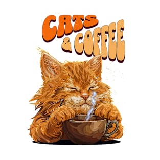 Coffee and Whiskers: A cat that loves coffee T-Shirt