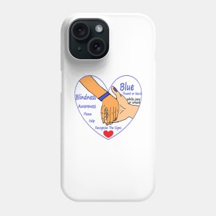 BLINDNESS AWARENESS BLUE THUMB AND BAND INTRO Phone Case