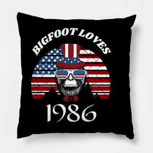 Bigfoot loves America and People born in 1986 Pillow