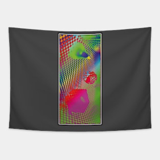 Rainbow Saturated 3d Geometric Shapes Tapestry