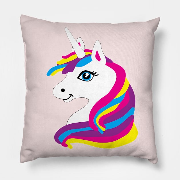 Rainbow Unicorn Pillow by CBV