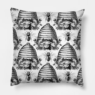 Bee Neck Gator Black and White Bee Hives Beekeper Pillow