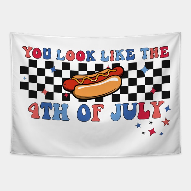 You Look Like The 4Th Of July Hot Dog Tapestry by EvetStyles