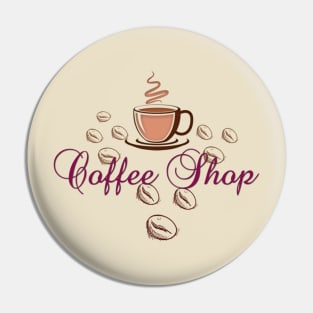 coffee shop t  design Pin