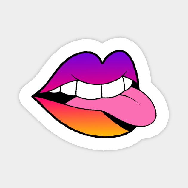 Rainbow Ombre Mouth Magnet by KindlyHarlot