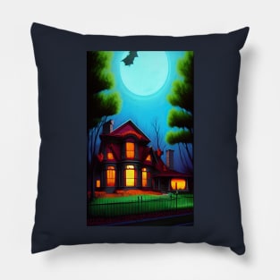 Spooky house Pillow