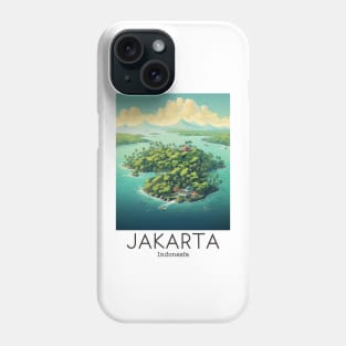 A Vintage Travel Illustration of Jakarta - Indonesia Phone Case