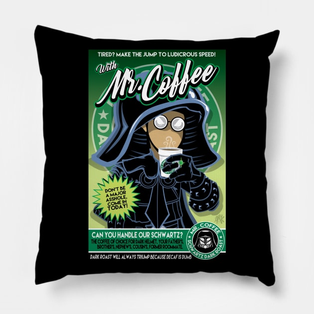 Mr. Coffee Pillow by CuddleswithCatsArt