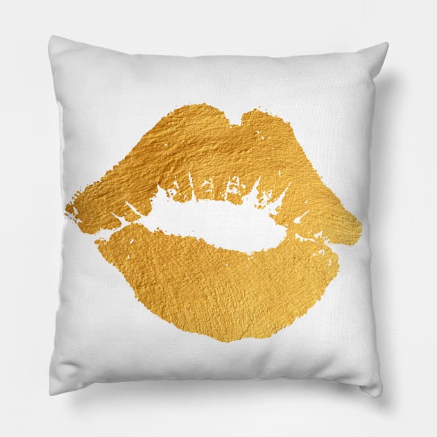 Golden Kiss Pillow by Enami