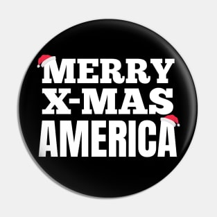 Merry X-Mas America Pin