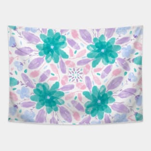 Blue Floral Garden Tapestry