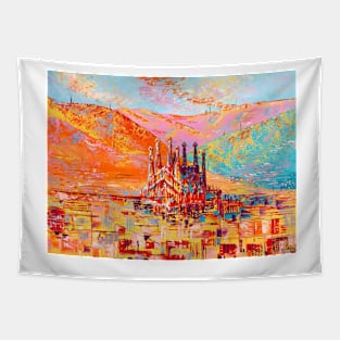 Golden Barcelona Tapestry