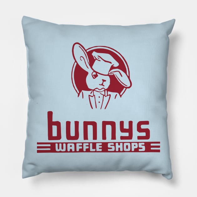 Bunnys Waffle Shops Vintage Restaurant Matchbook Pillow by Yesteeyear