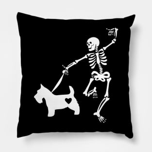 Scottie skull halloween Scottish Terrier Pillow