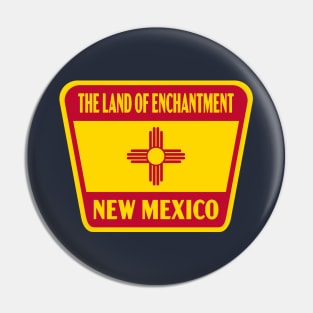 The Land of Enchantment New Mexico Retro Flag Badge (Red) Pin