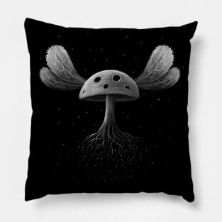 Flying Magic Mushroom In Space Pillow