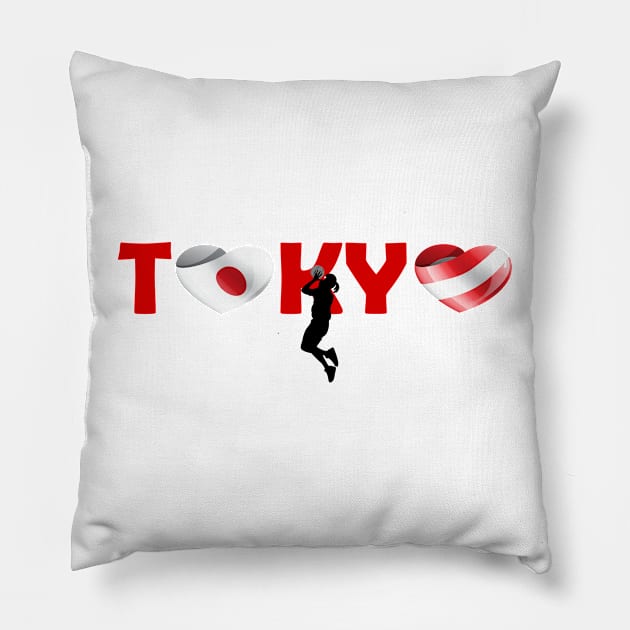 Basketball in Tokyo - team Austria (AT) Pillow by ArtDesignDE