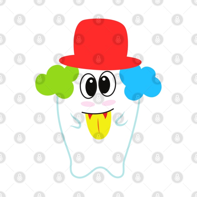 happy clown ghost with hat by Drawab Designs