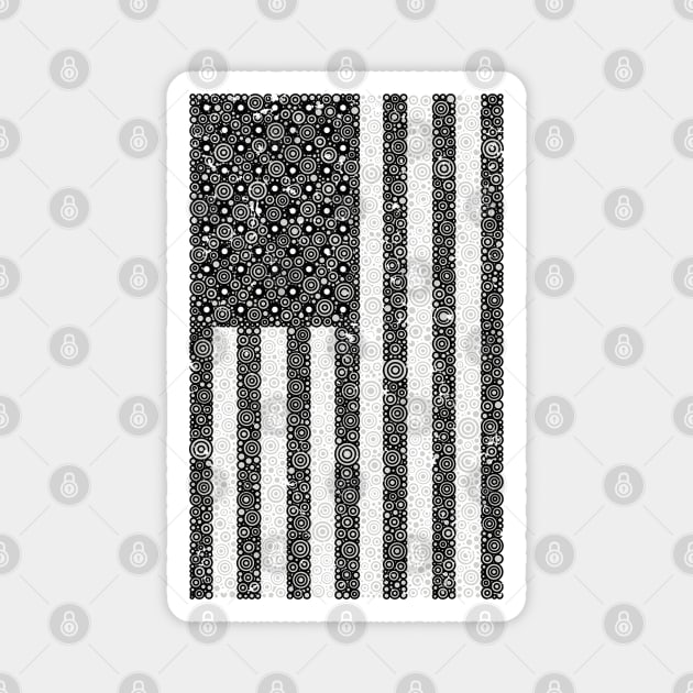 Distressed Black American Flag Circle Design Magnet by pbdotman