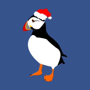 Farne Island Christmas Puffin in a Santa hat T-Shirt